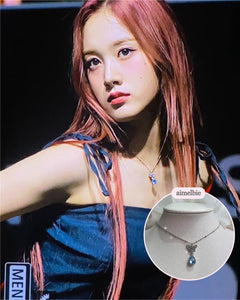 Dreamy Butterfly Semi-Choker Necklace - Light Blue (Oh My Girl Arin, Mamamoo Solar, STAYC Sieun, J Necklace)