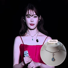Load image into Gallery viewer, [IU Necklace] Romantic Queen Rhinestone Choker Necklace - Light Sapphire