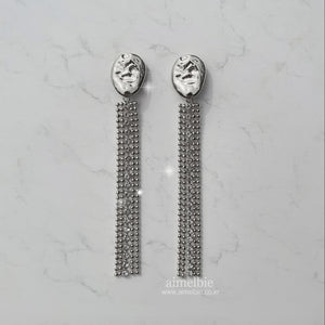 [fromis_9 Chaeyoung Earrings] Silver Shower Earrings