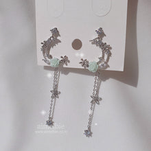 Load image into Gallery viewer, Mint Rose Moon Fairy Earrings