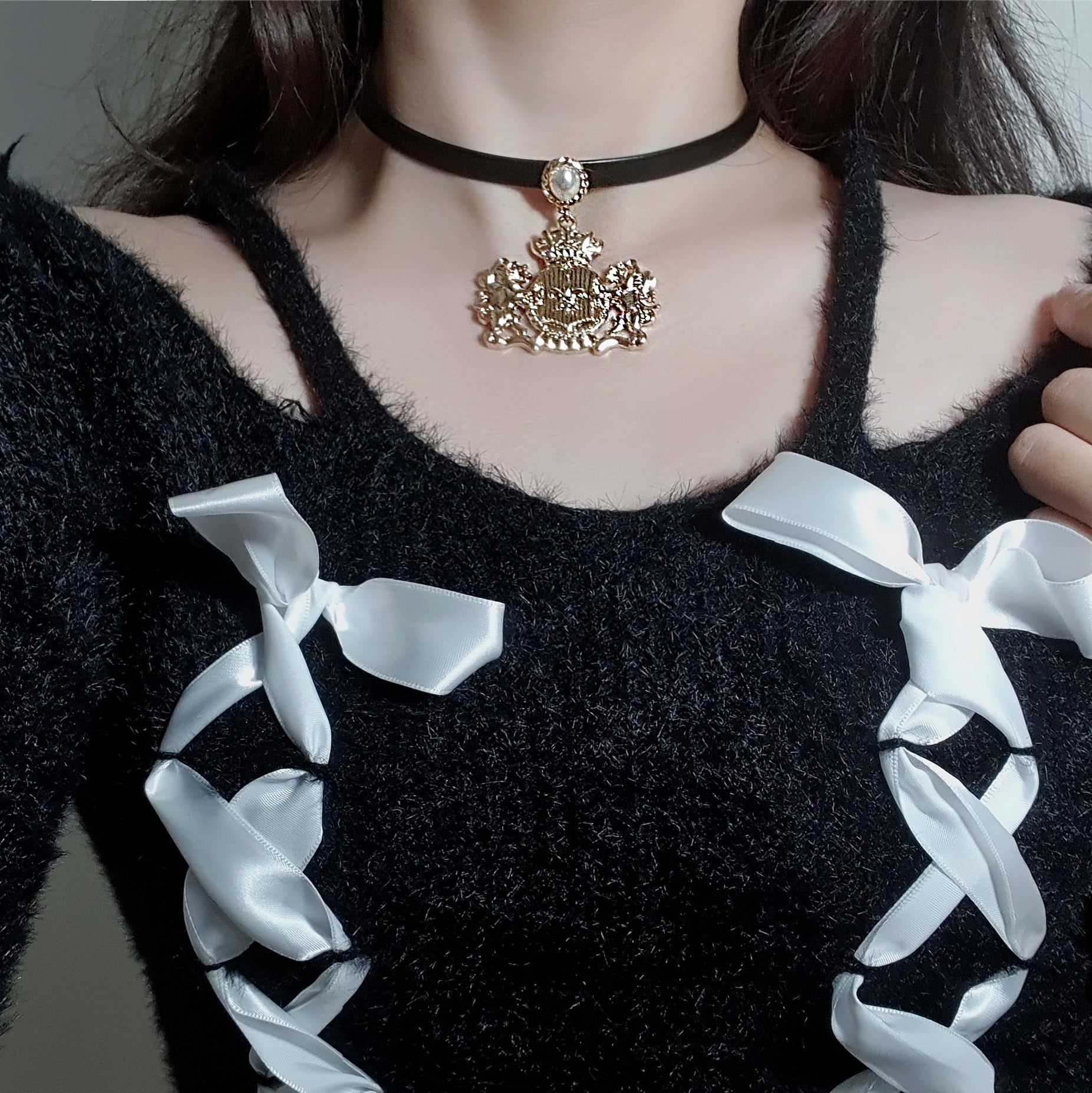 Black Leather Choker Necklace for Women Choker With Golden Buckle Choker  Sexy Choker Punk Gift for Girlfriend Made in Ukraine - Etsy