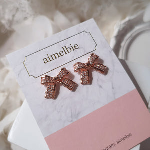 Delicate Bow Earrings - Rosegold