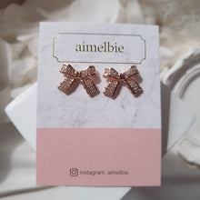 Load image into Gallery viewer, Delicate Bow Earrings - Rosegold