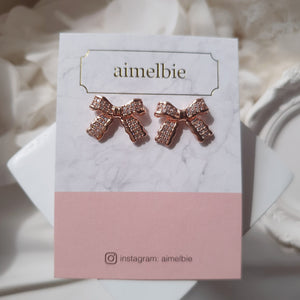 Delicate Bow Earrings - Rosegold