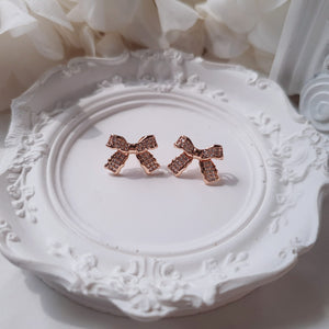 Delicate Bow Earrings - Rosegold