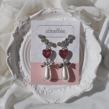 Load image into Gallery viewer, Rosepink Heart Love Wing Earrings