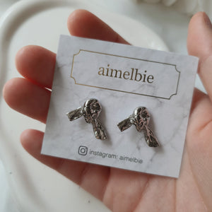 Vintage Knot Earrings - Silver