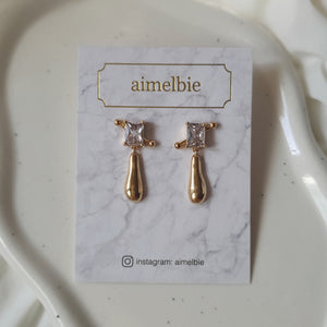 Urban Metal drop earrings - Gold Color