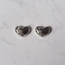 Load image into Gallery viewer, Olivia Heart Earrings - Silver