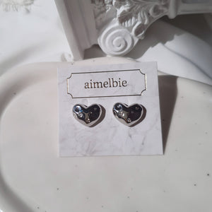 Olivia Heart Earrings - Silver