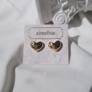 Olivia Heart Earrings - Gold