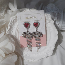 Load image into Gallery viewer, Party Ribbon Princess Earrings - Rosepink / Silver Base