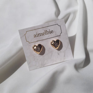 Jenny Heart Earrings - Gold