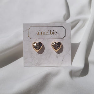 Jenny Heart Earrings - Gold