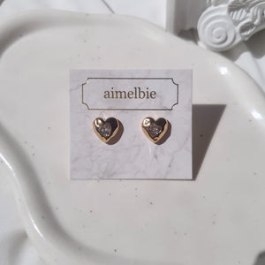 Jenny Heart Earrings - Gold