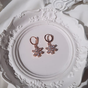 Diamond Petals Huggies Earrings - Rosegold