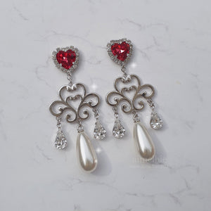 Heart Jewel Queen Earrings - Rosepink