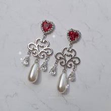 Load image into Gallery viewer, Heart Jewel Queen Earrings - Rosepink