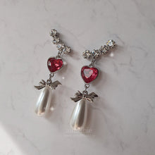 Load image into Gallery viewer, Rosepink Heart Love Wing Earrings