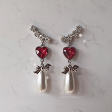 Load image into Gallery viewer, Rosepink Heart Love Wing Earrings