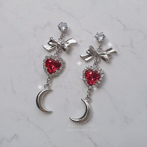 Moon Witch Earrings - Rosepink / Silver base