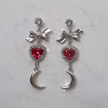 Load image into Gallery viewer, Moon Witch Earrings - Rosepink / Silver base