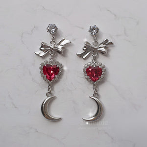 Moon Witch Earrings - Rosepink / Silver base