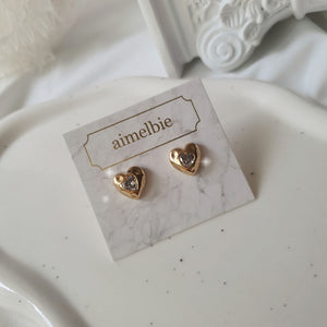 Jenny Heart Earrings - Gold