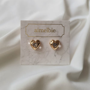 Jenny Heart Earrings - Gold