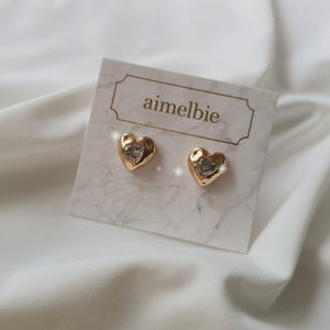 Jenny Heart Earrings - Gold