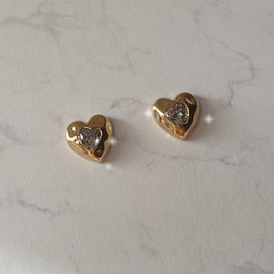 Jenny Heart Earrings - Gold