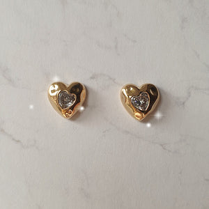 Jenny Heart Earrings - Gold