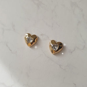 Jenny Heart Earrings - Gold