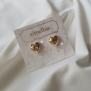 Jenny Heart Earrings - Gold