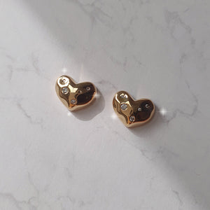 Olivia Heart Earrings - Gold