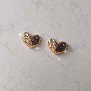 Olivia Heart Earrings - Gold