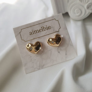 Olivia Heart Earrings - Gold