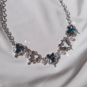 Ocean Wave Blue Heart Necklace