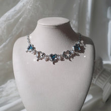 Load image into Gallery viewer, Ocean Wave Blue Heart Necklace