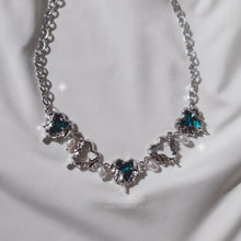 Load image into Gallery viewer, Ocean Wave Blue Heart Necklace