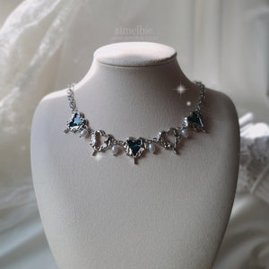 Ocean Wave Blue Heart Necklace