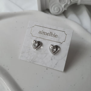 Jenny Heart Earrings - Silver