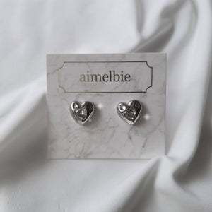 Jenny Heart Earrings - Silver