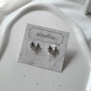 Petit Daily Ribbon Earrings - Silver