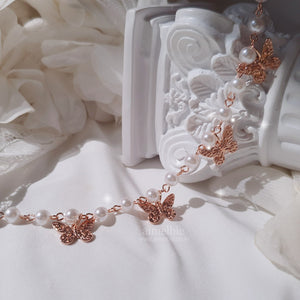 Butterfly Waltz Choker Necklace - Rosegold ver.