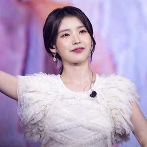 [IU Earrings] Heart Crystal and Pearl Earrings - Rosepink