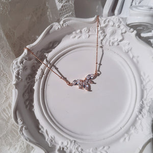 Heavenly Crystal Semi Choker Necklace - Rosegold