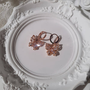 Butterfly Fairy Huggies Earrings - Rosegold