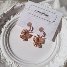 Load image into Gallery viewer, Butterfly Fairy Huggies Earrings - Rosegold