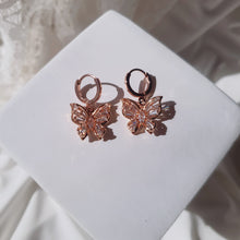 Load image into Gallery viewer, Butterfly Fairy Huggies Earrings - Rosegold